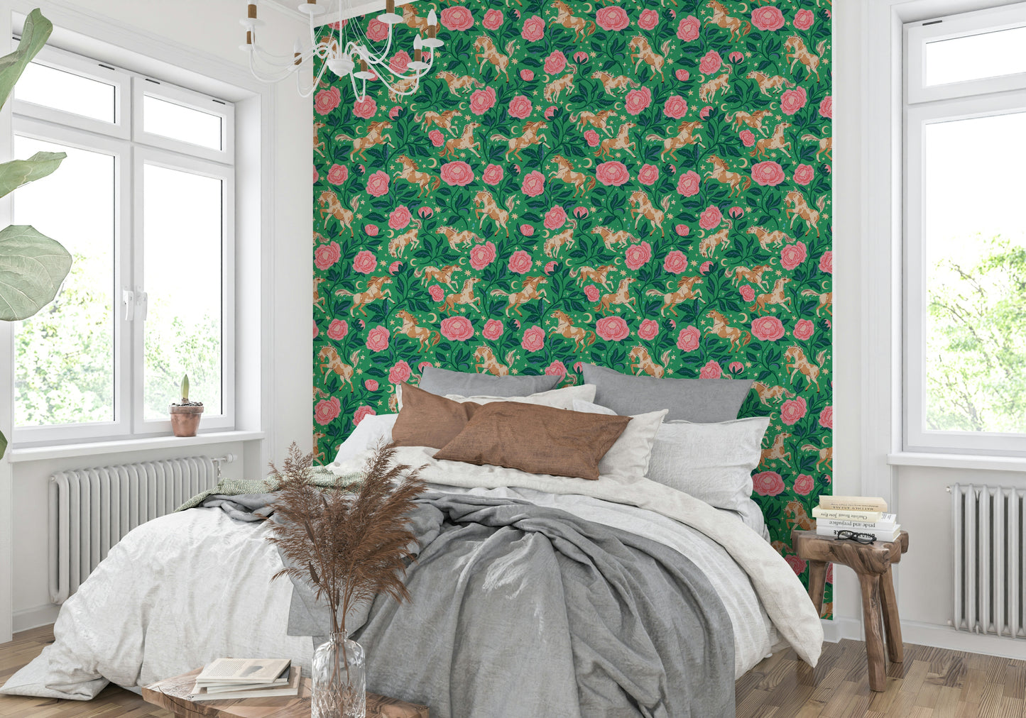 Ponies and Peonies Wild West Americana-08 Wallpaper⁠