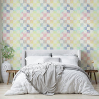 Colorful astral check pattern for bold interiors

