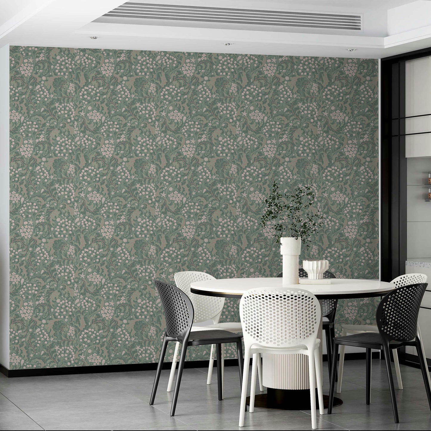 Nature-inspired wallpaper with sea kale design

