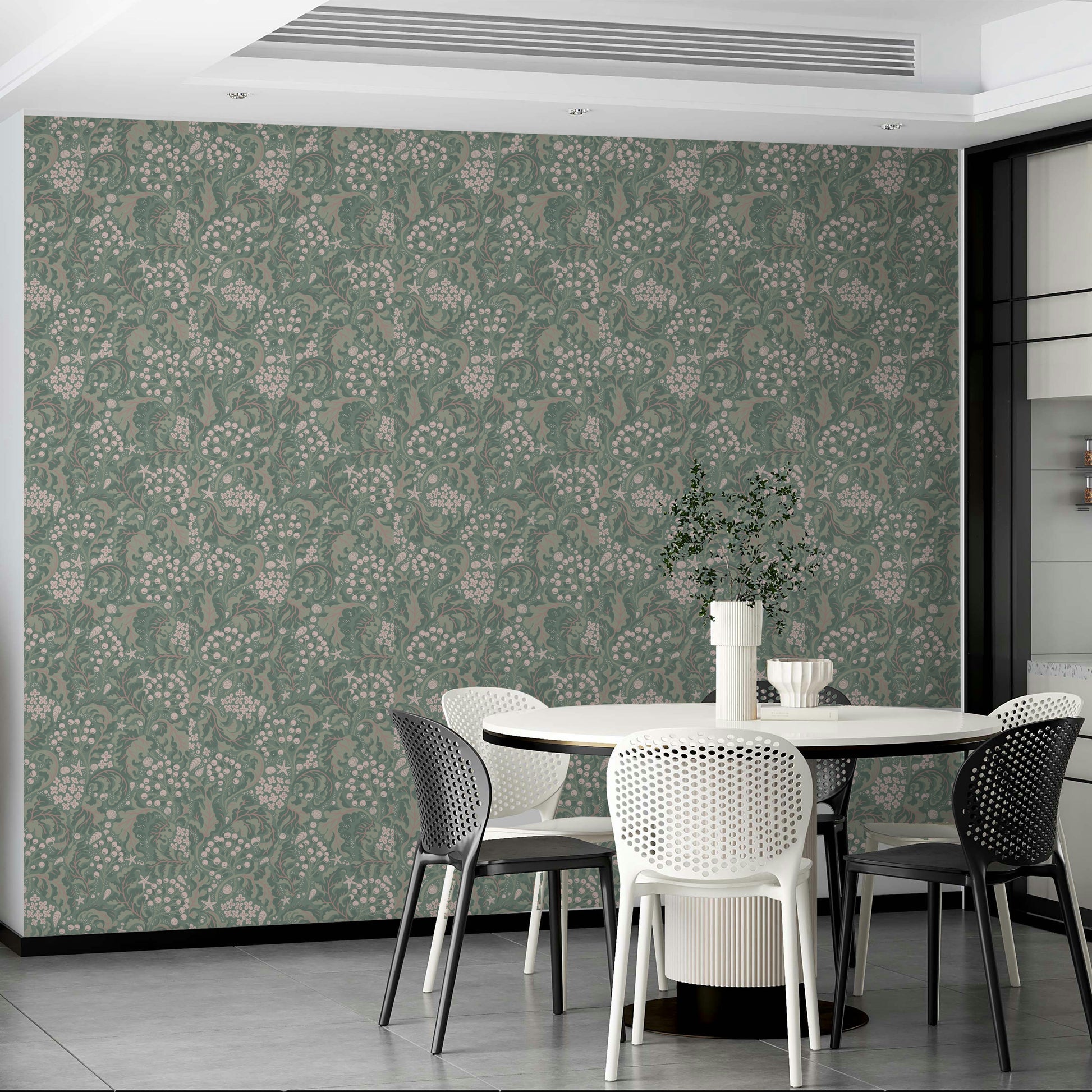 Nature-inspired wallpaper with sea kale design


