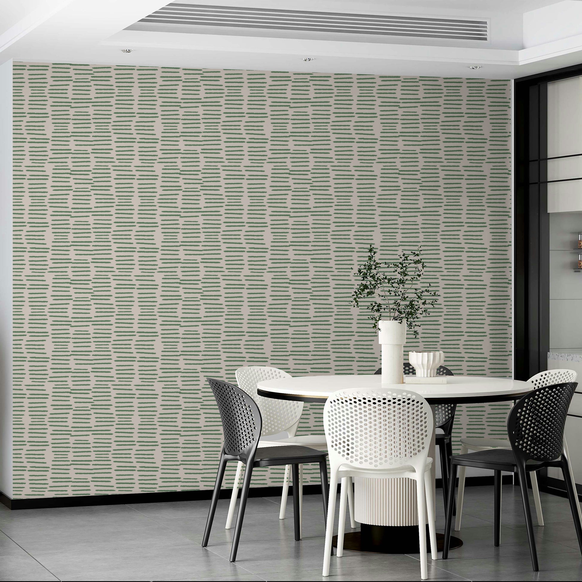 Modern boho wallpaper with organic stripe design

