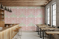 Playful pink-green wallpaper with groovy vibes

