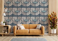 Romantic floral wallpaper in midnight shades


