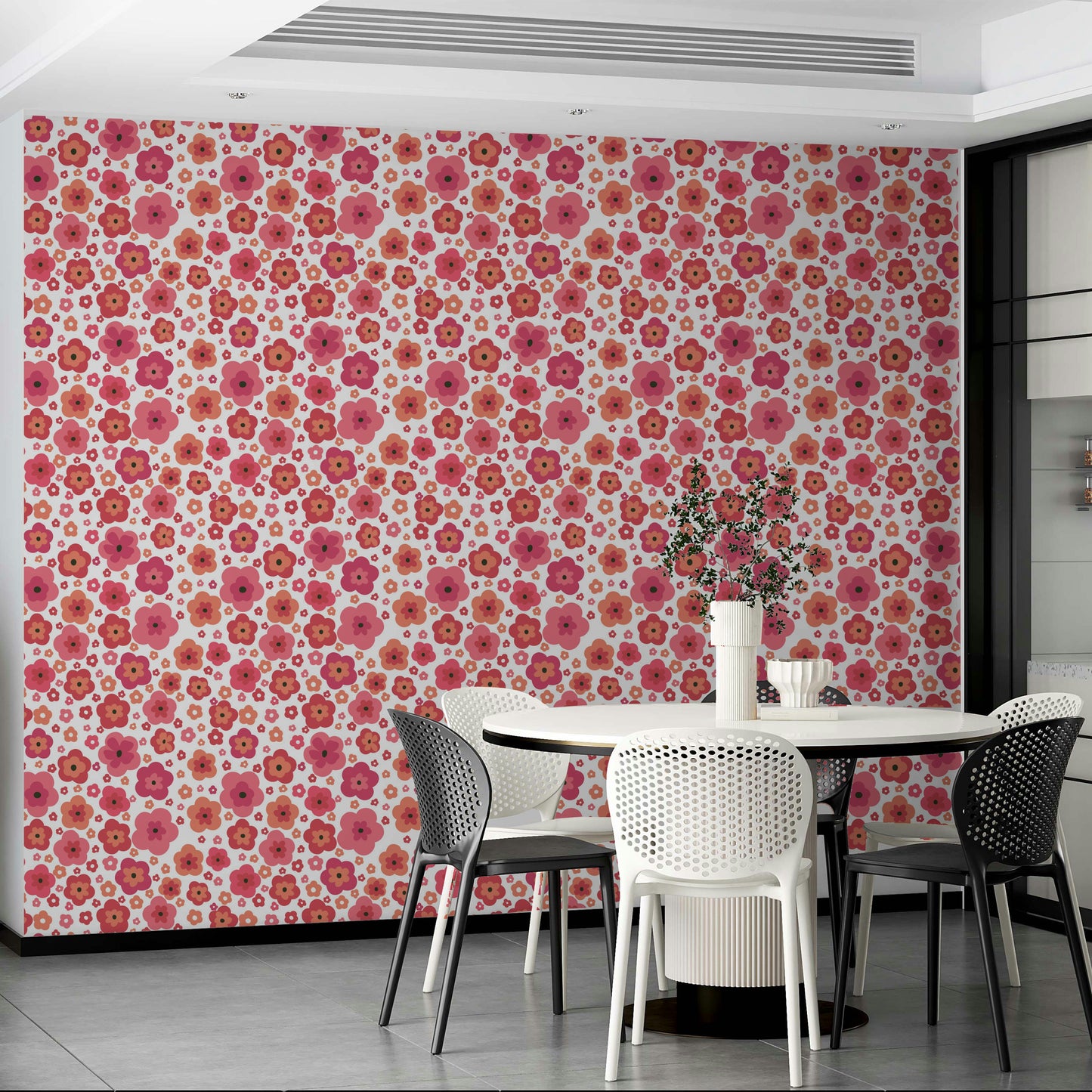 Happy Retro Blooms Wallpaper⁠