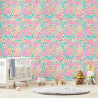 Bright groovy blooms wallpaper for fun interiors

