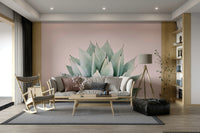 Elegant agave leaves mural for natural décor

