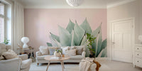 Minimalist agave mural for modern interiors

