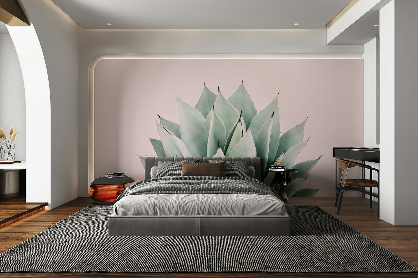 Boho agave wallpaper mural for calming rooms


