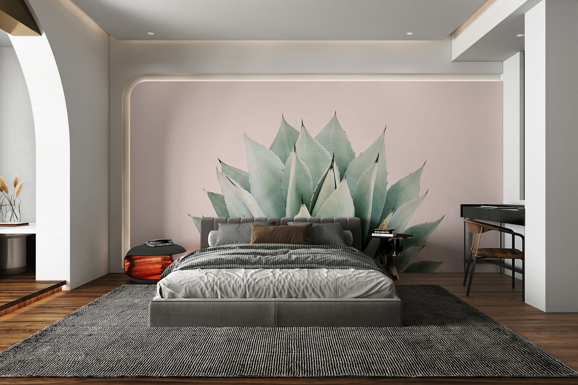 Boho agave wallpaper mural for calming rooms

