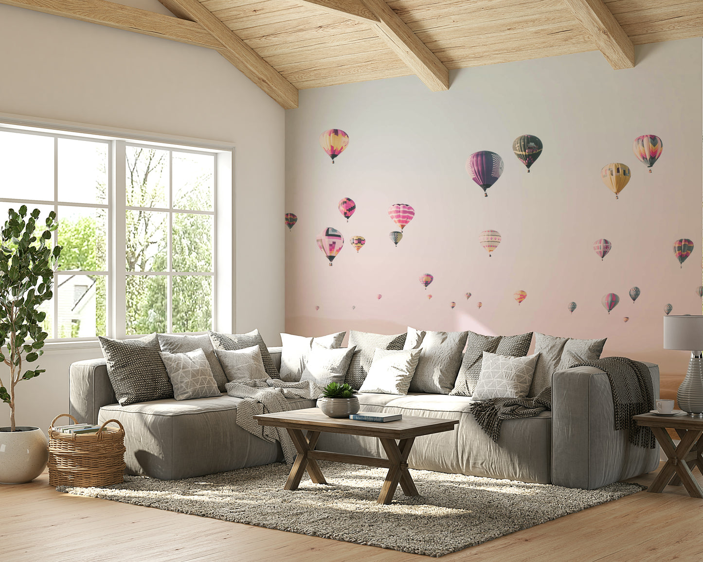 Educational mural with colorful world continents

