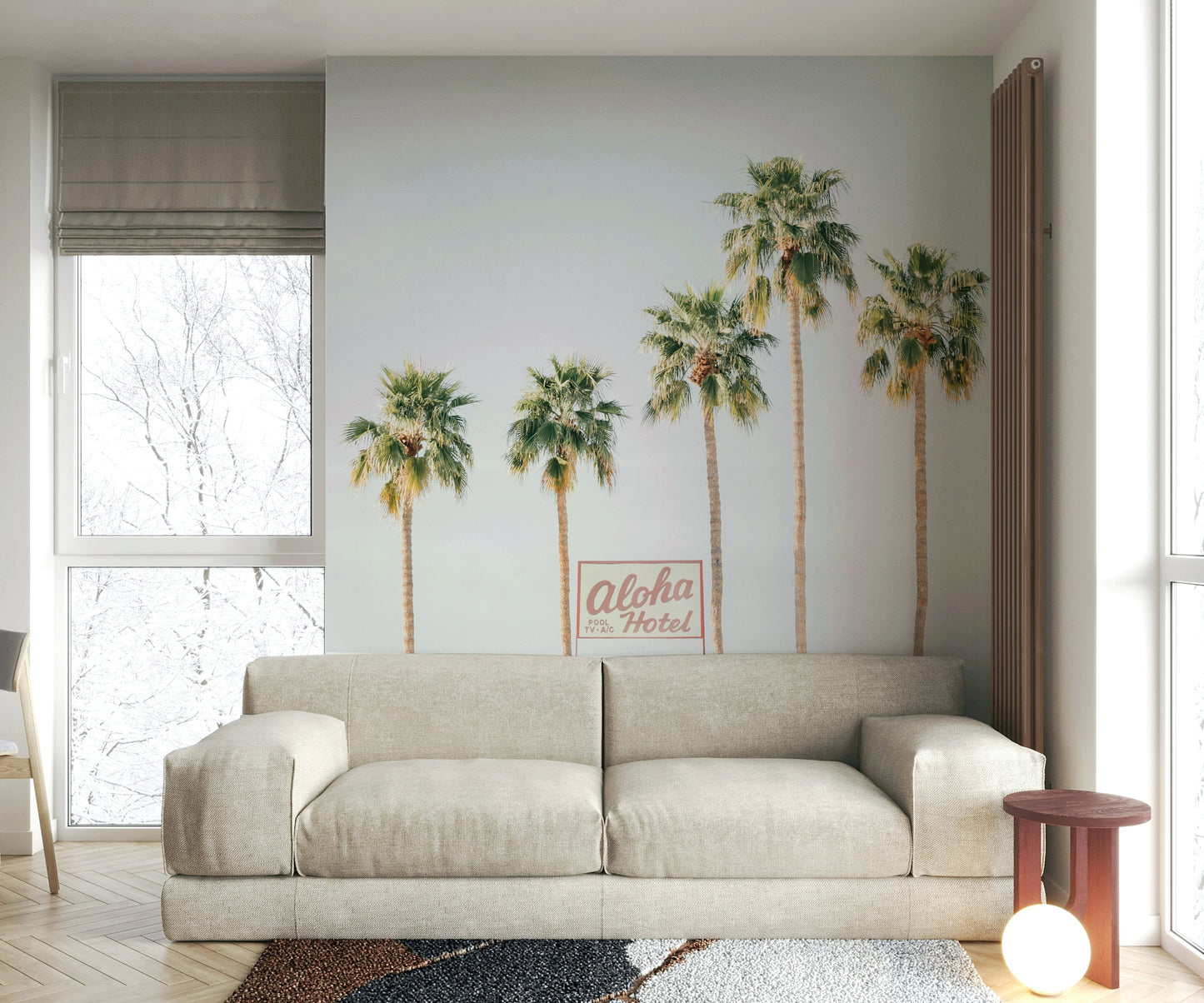 Coastal hotel mural for a relaxing tropical vibe

