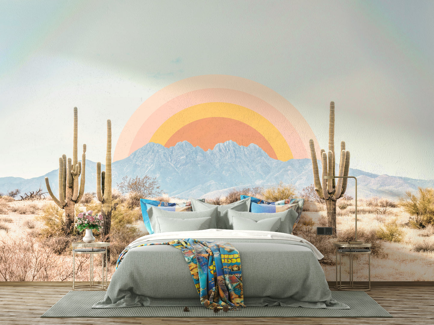 Sunrise wall art featuring Sonoran Desert colors

