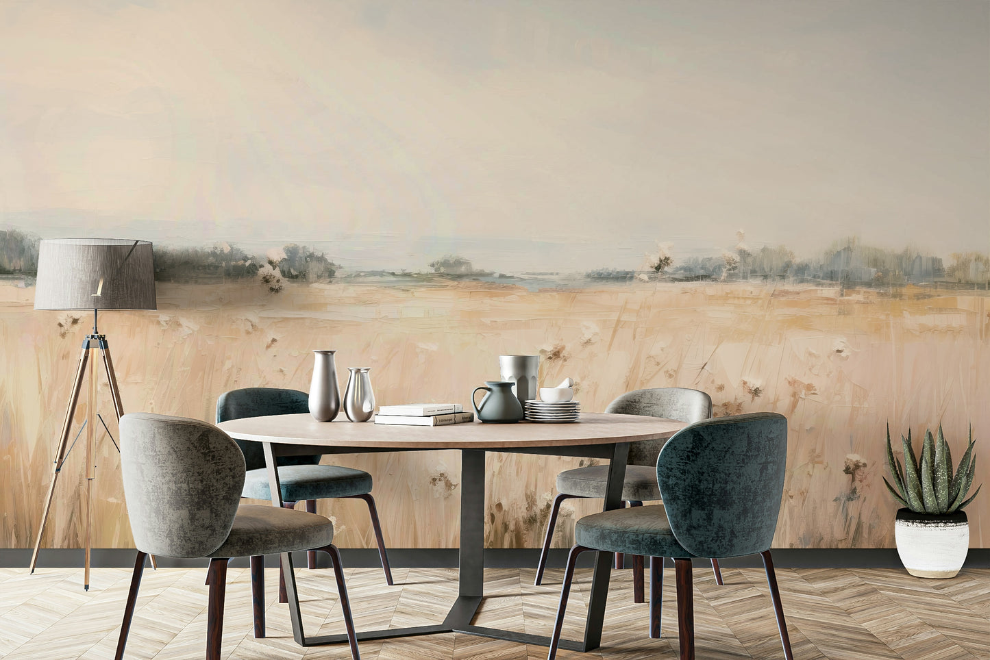 Scenic summer mural capturing August ambiance

