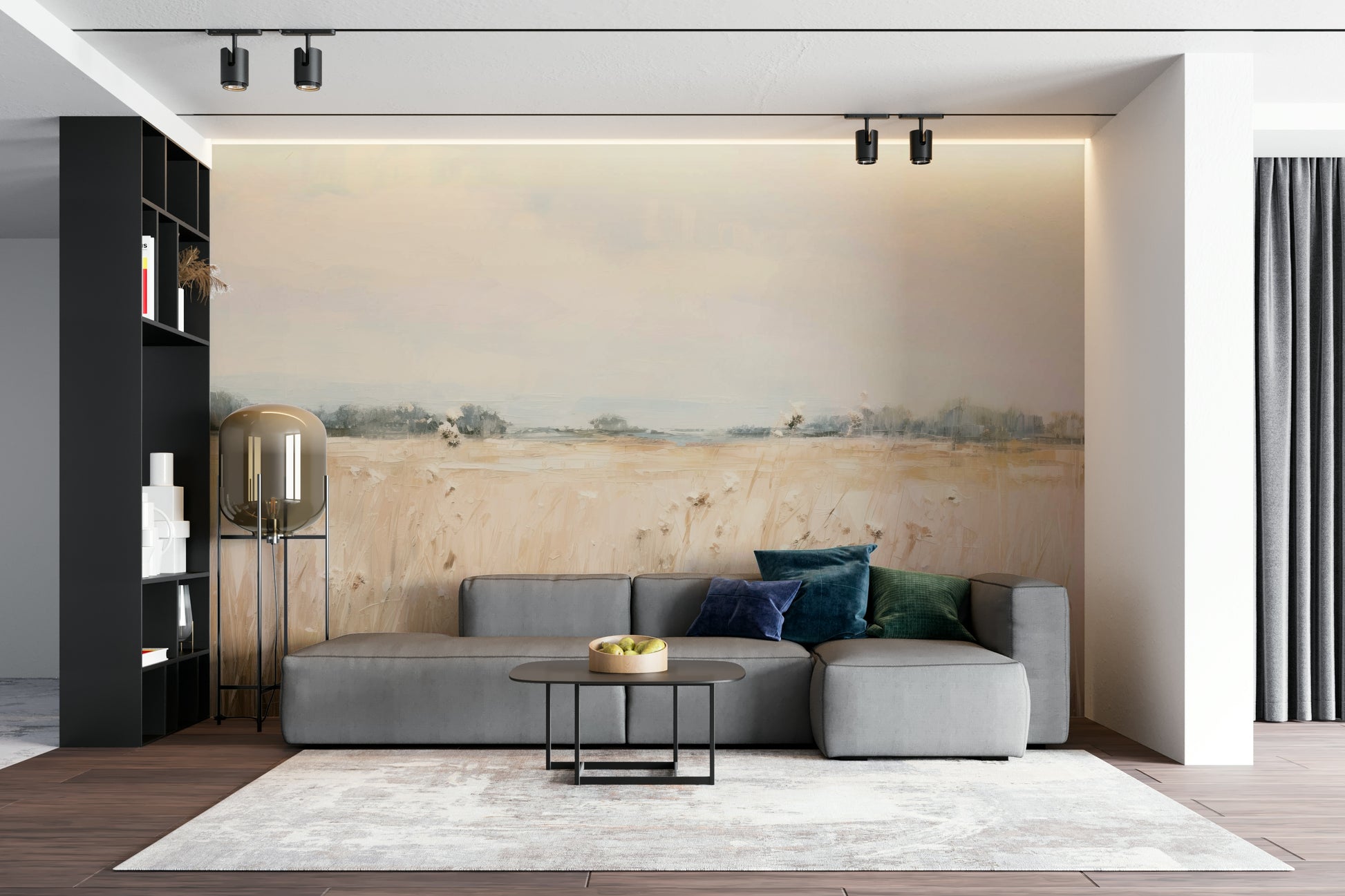 Sunset-inspired August mural for modern spaces

