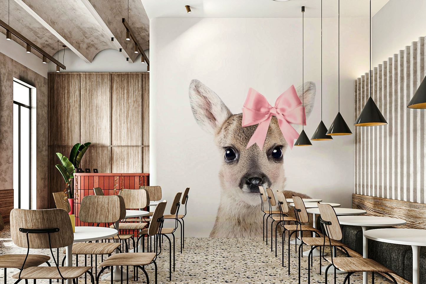 Baby fawn wall art for cozy forest-themed room

