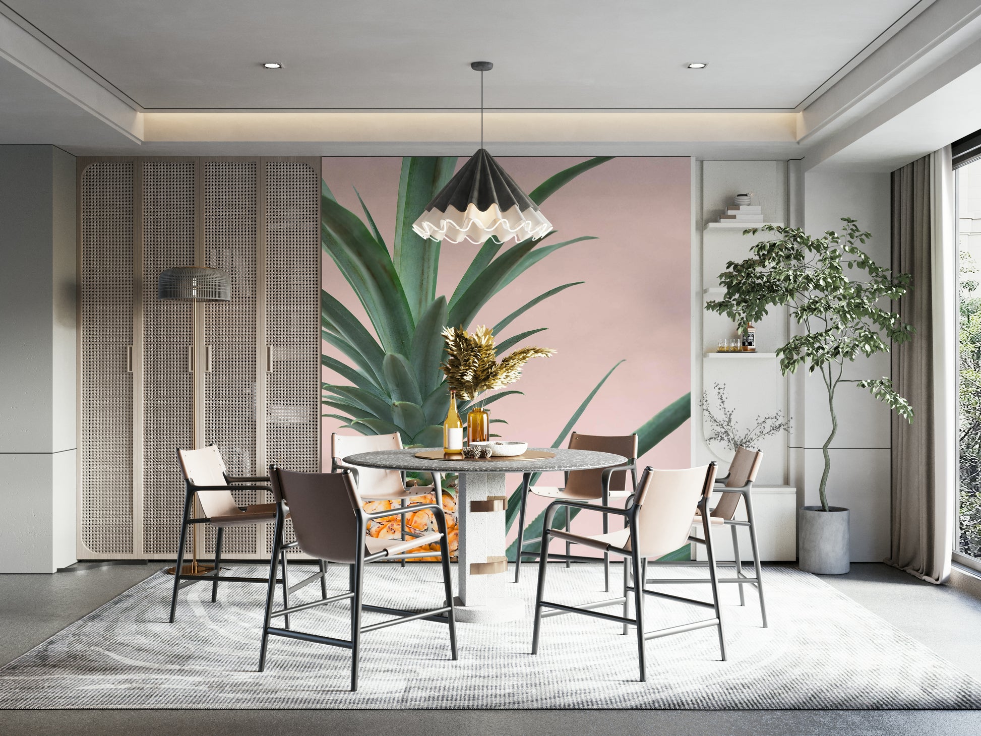 Whimsical pineapple wall art with baby design

