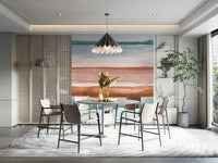 Tranquil stripe wall mural in pastel abstract style

