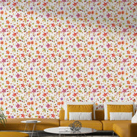 Multicolor floral wallpaper for autumn interiors


