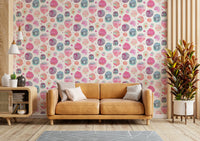 Fun large pink dot wallpaper for creative spaces

