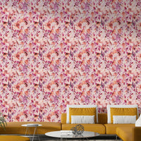 Watercolor-style coral blooms on tropical mural

