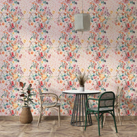 Decorative oriental floral wallpaper design

