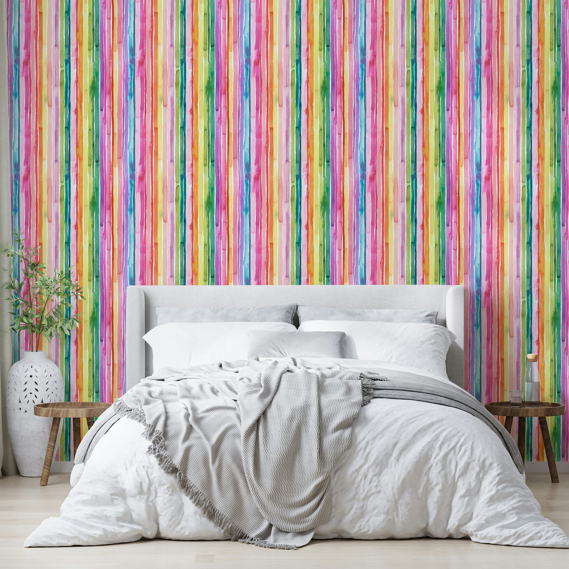 Modern abstract vertical stripes in watercolor

