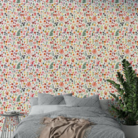 Nature-inspired wallpaper with colorful foliage prints

