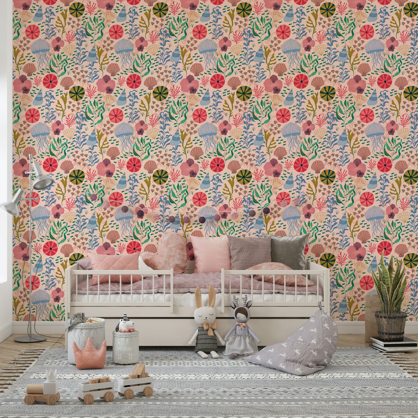 Coastal-inspired wallpaper with tranquil ocean view

