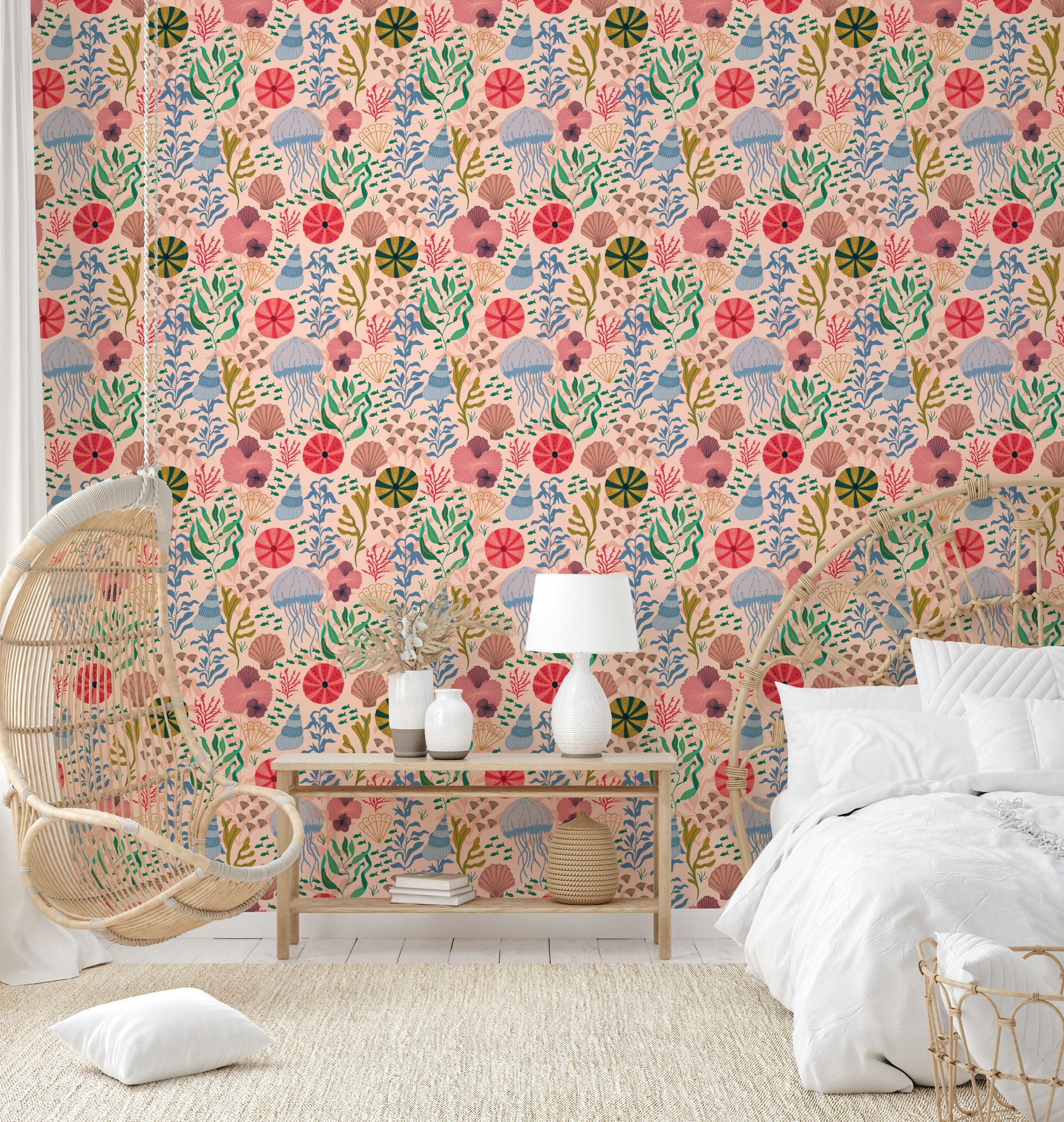 Minimalist ocean view wallpaper with horizon line

