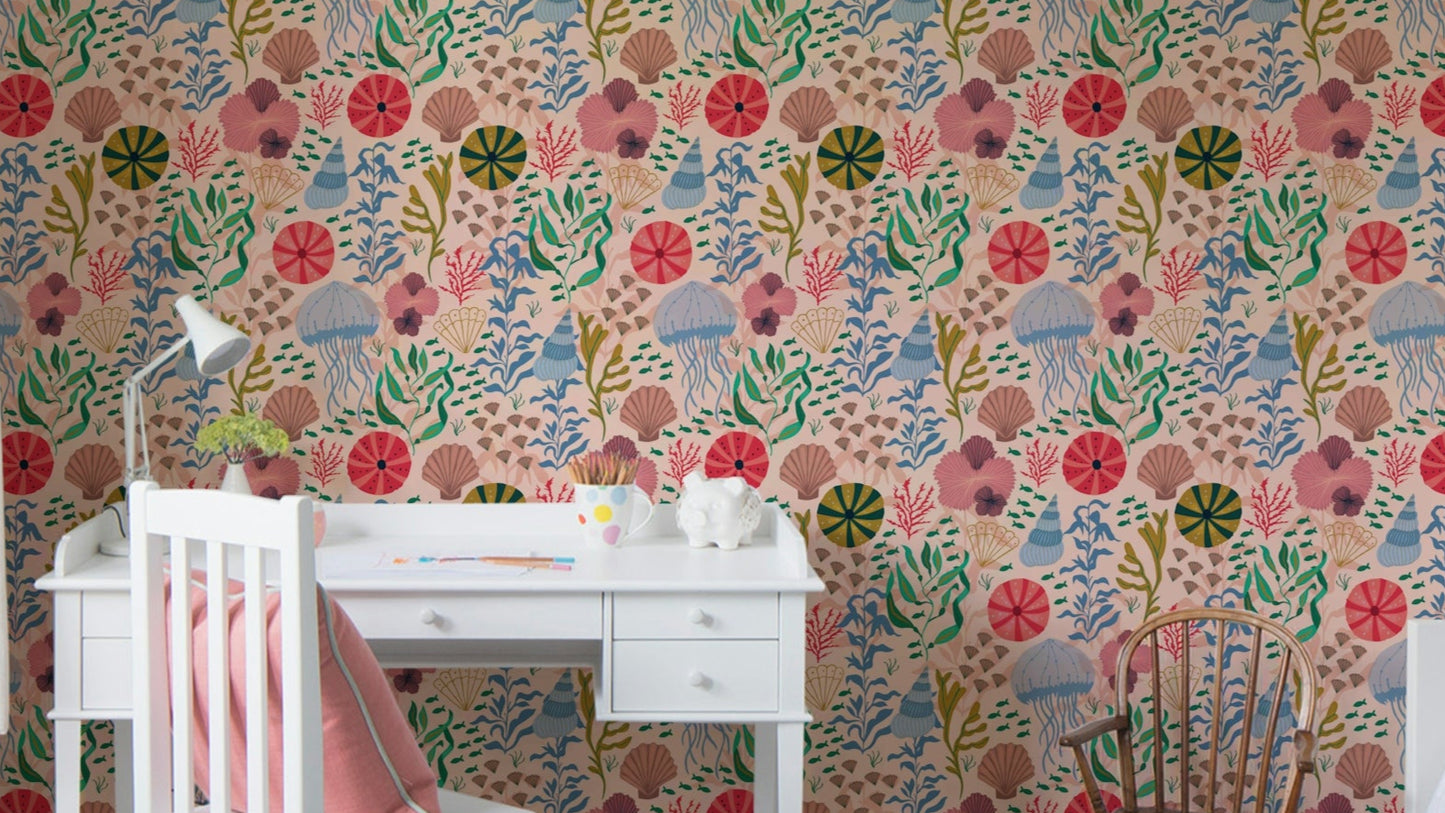 Serene ocean dreamscape wallpaper with soft waves

