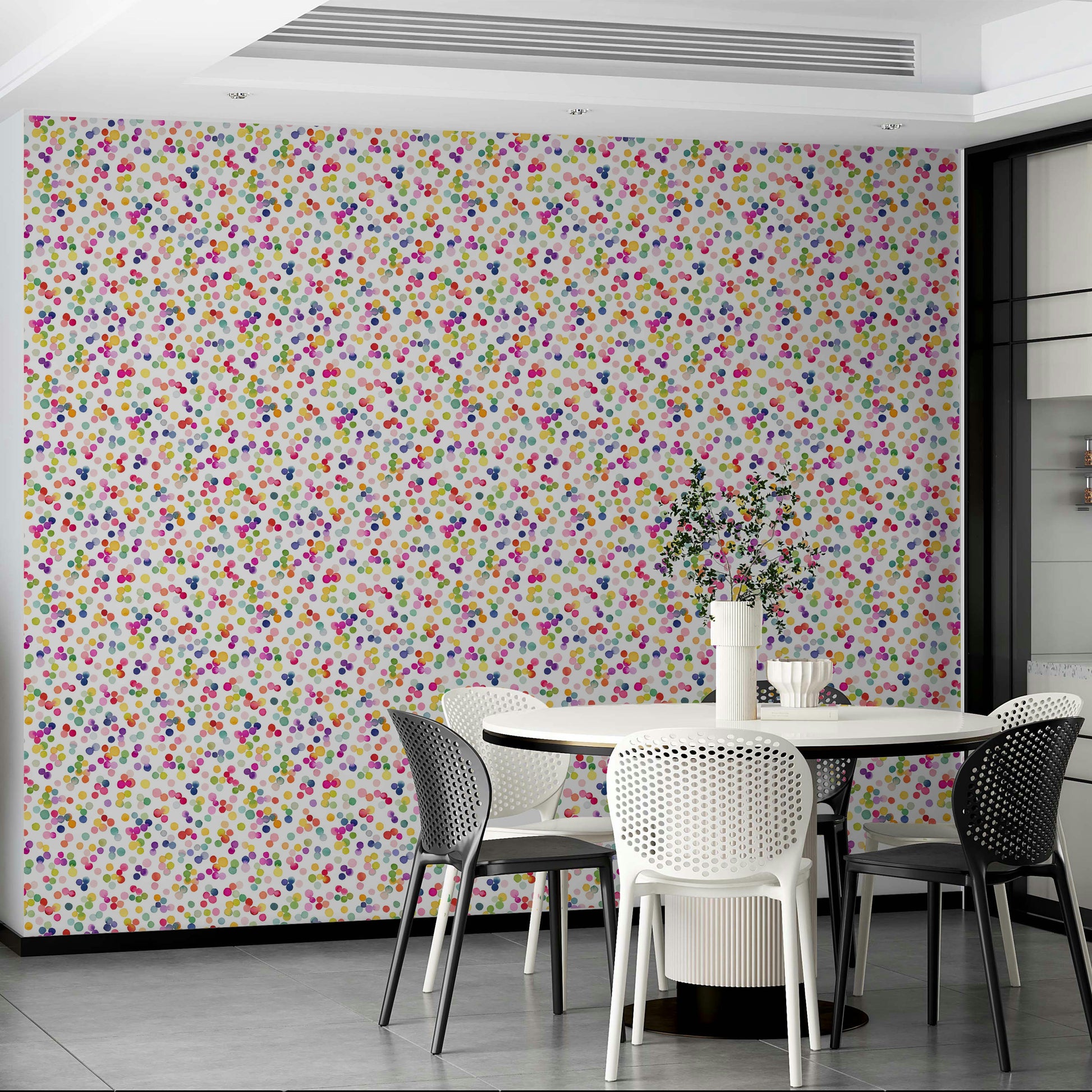 Party-ready confetti dots wallpaper for kids' rooms

