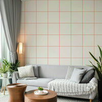 Coral rose wallpaper featuring a subtle square grid


