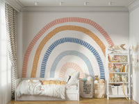 Vivid rainbow colors creating a joyful room ambiance

