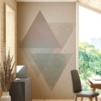 Peaceful wall mural with modern geometric art

