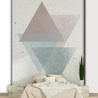 Serene Geometry wall mural with soft abstract shapes

