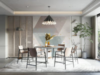 Soft color-blocked shapes in geometric composition

