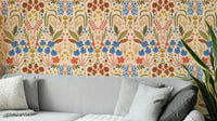 Vintage bluebells wallpaper on cream background

