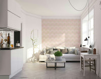 Mid-century inspired wallpaper with blooming flowers

