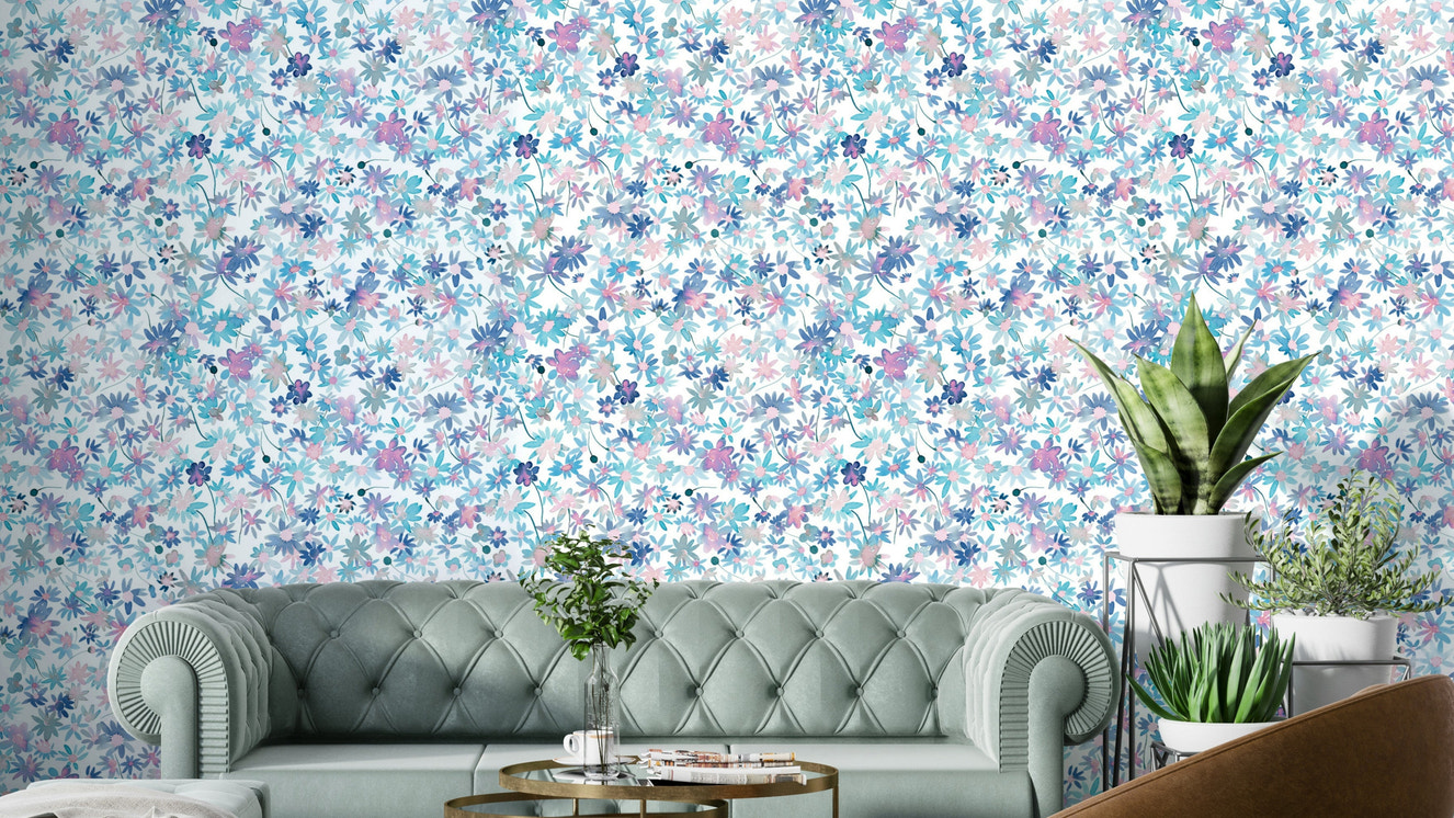 Soft pastel daisy flower wallpaper for walls

