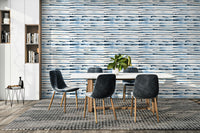 Vertical ink stripes wallpaper in Scandinavian tones

