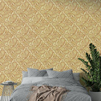 Harvest-inspired wallpaper with paisley details

