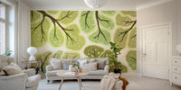 Unique tree canopy mural inspired by crown shyness


