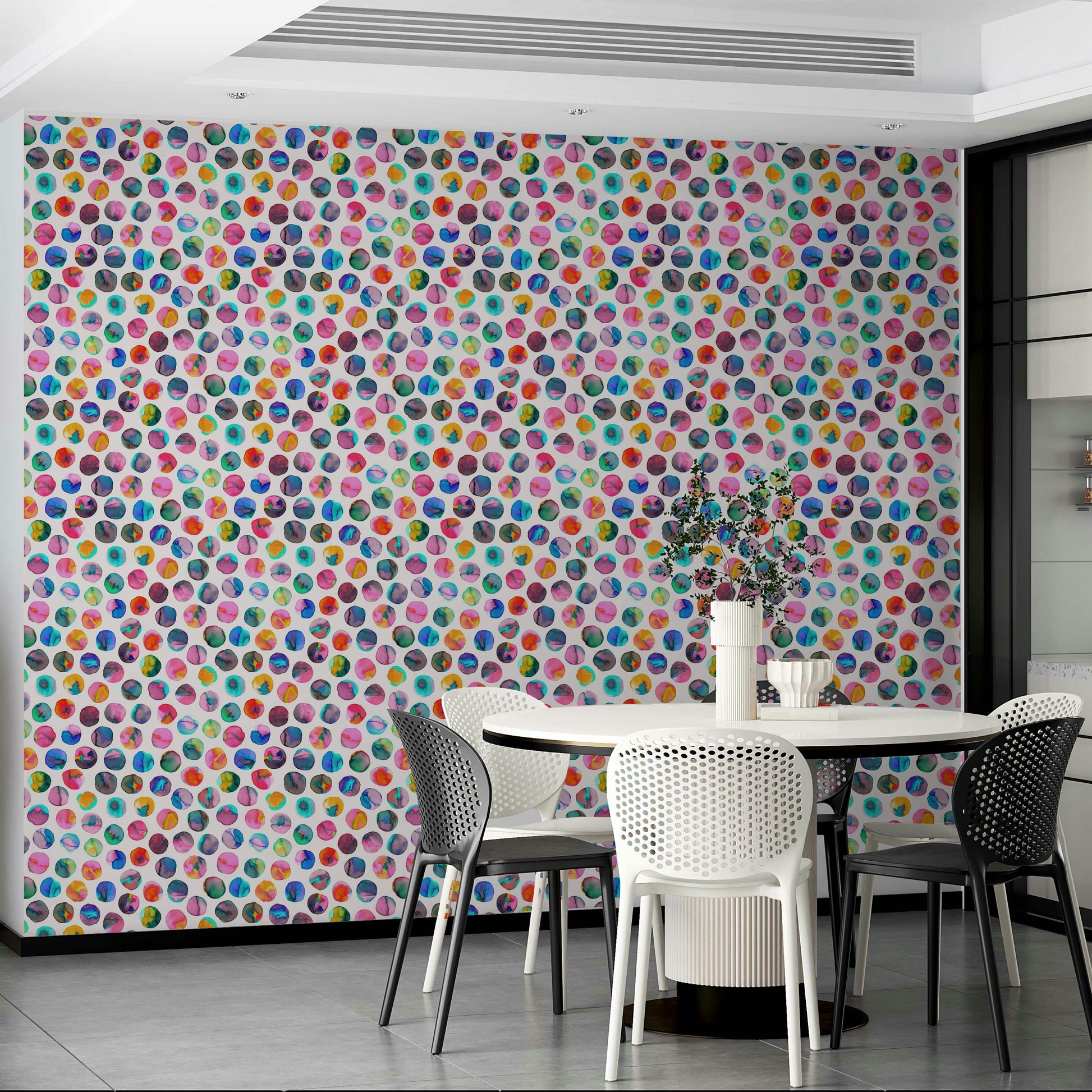 Fun and artistic dot wallpaper in rainbow colors

