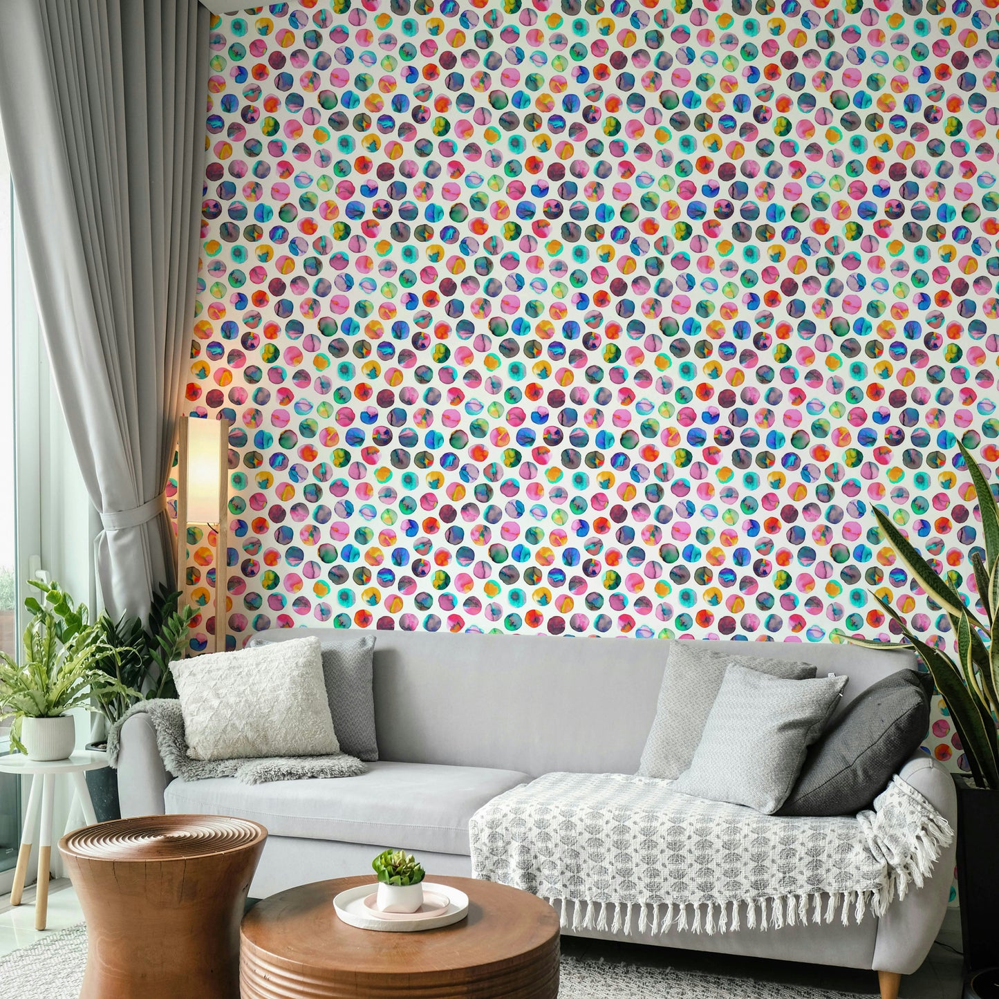 Ink-inspired colorful dot wallpaper with structure

