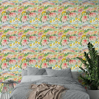 Rustic Tuscany landscape wallpaper in watercolor style

