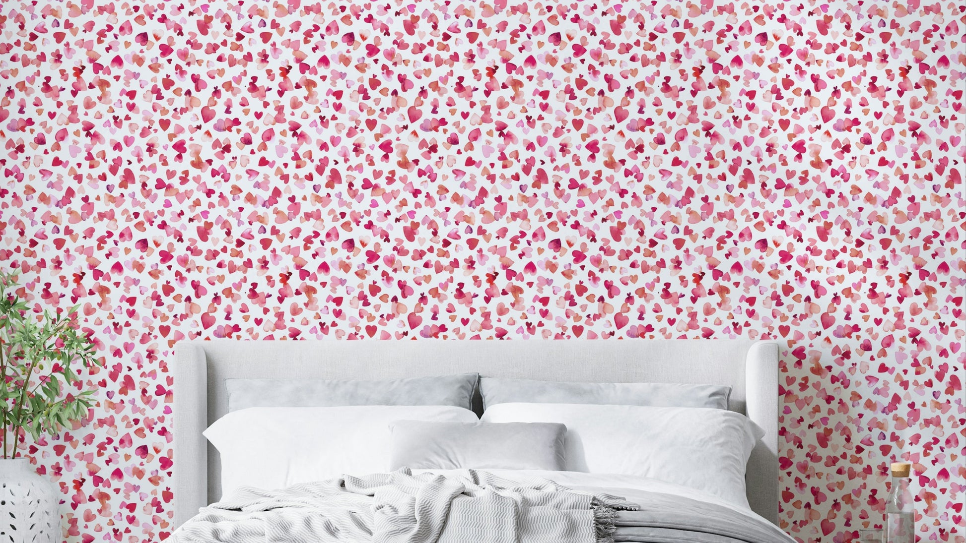 Pink and red heart wallpaper with love theme

