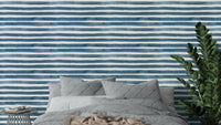 Marine blue watercolor stripe wallpaper for walls

