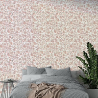 Shabby chic rose wallpaper in dusty hues

