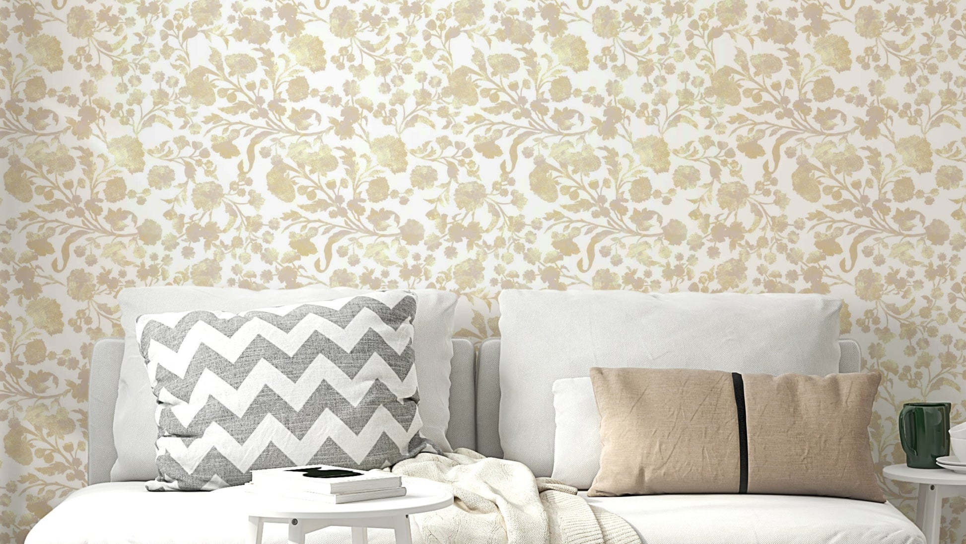 Golden hour floral wallpaper with warm tones


