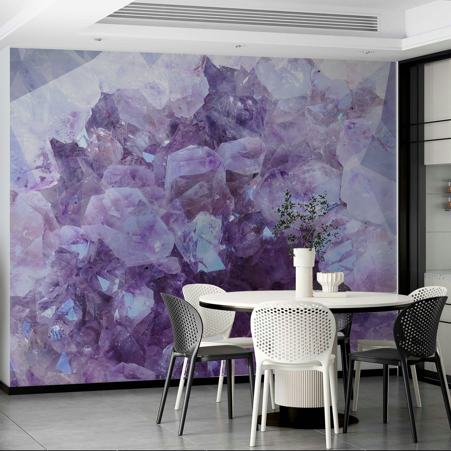 Lavender gemstone wall mural

